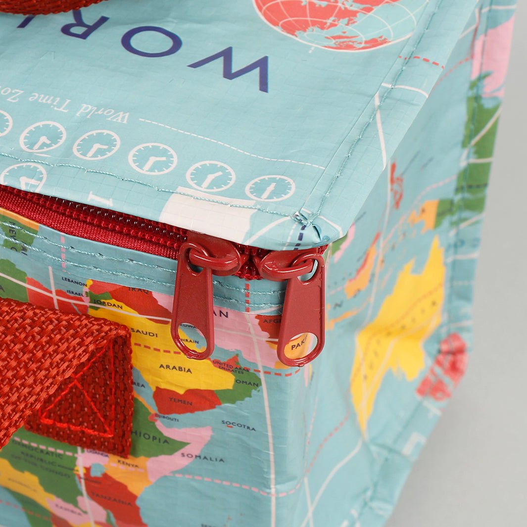 Foil Insulated Lunch Bag - World Map - Green Tulip