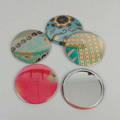 Fuli Recycled Sari Fabric Pocket Travel Mirror