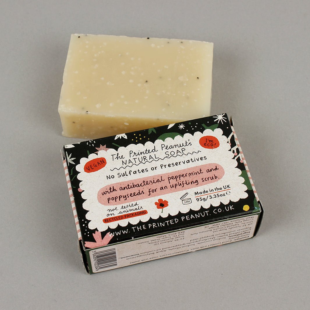 Gardener's Poppyseed & Peppermint Soap Bar - Green Tulip