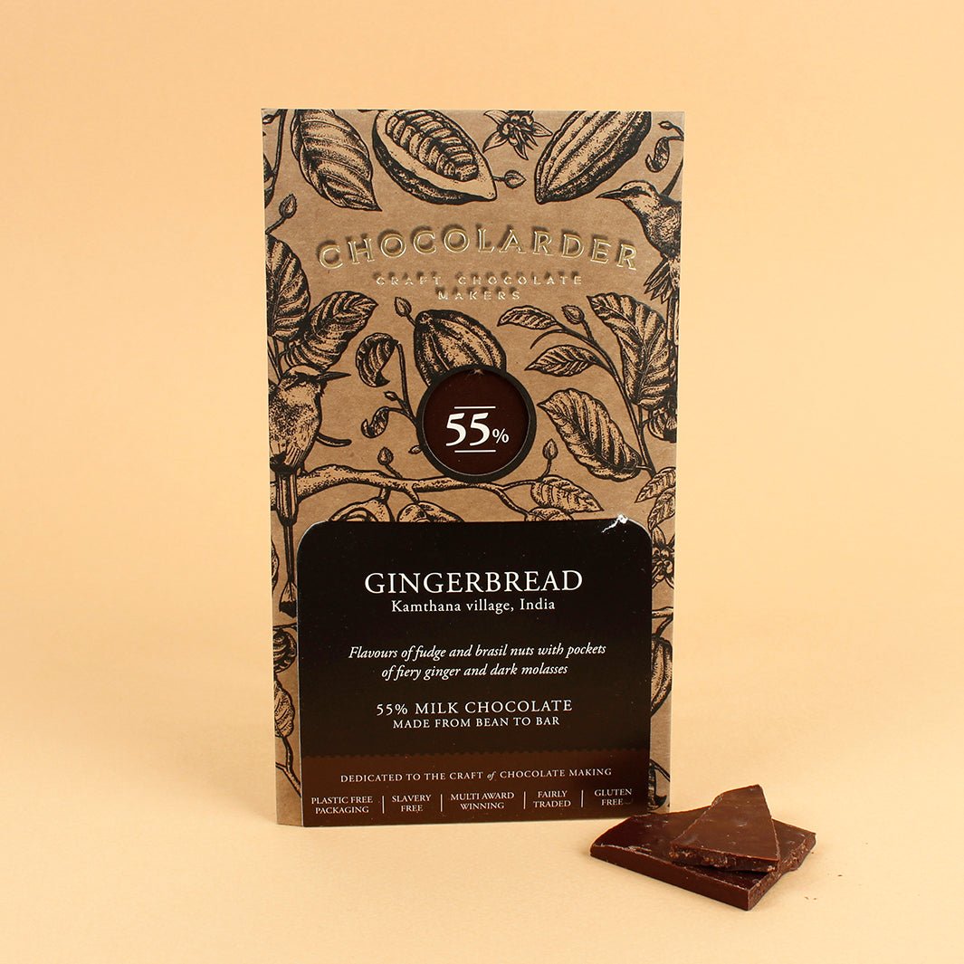 Gingerbread 55% Milk Chocolate Bar - Green Tulip