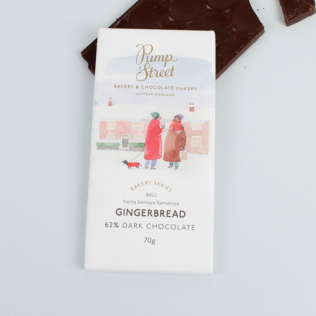 Gingerbread 62% Dark Chocolate Bar - Green Tulip