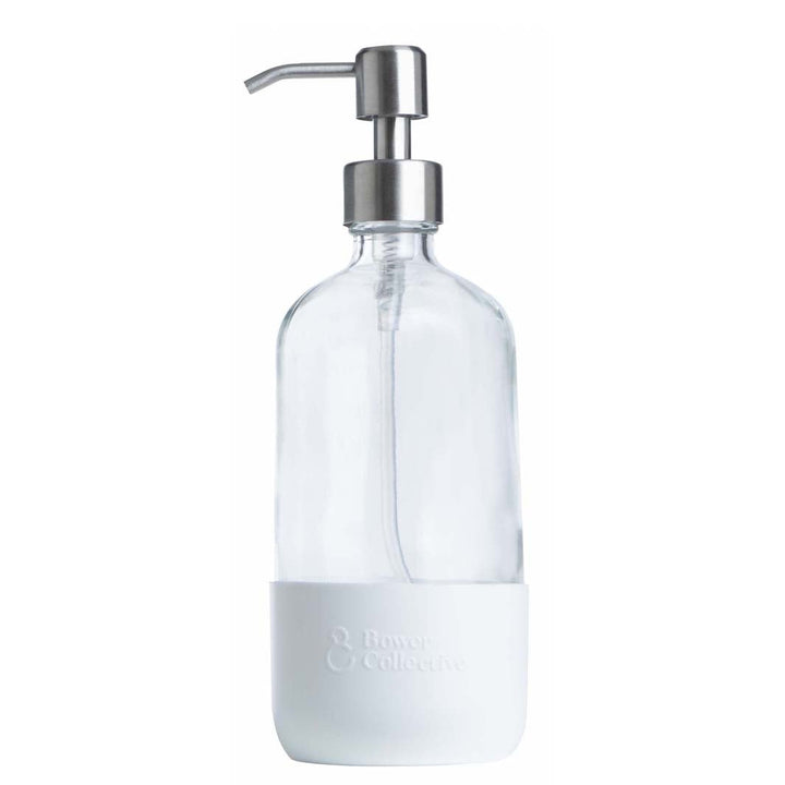 Glass Bottle with Pump & Silicone Sleeve - Green Tulip