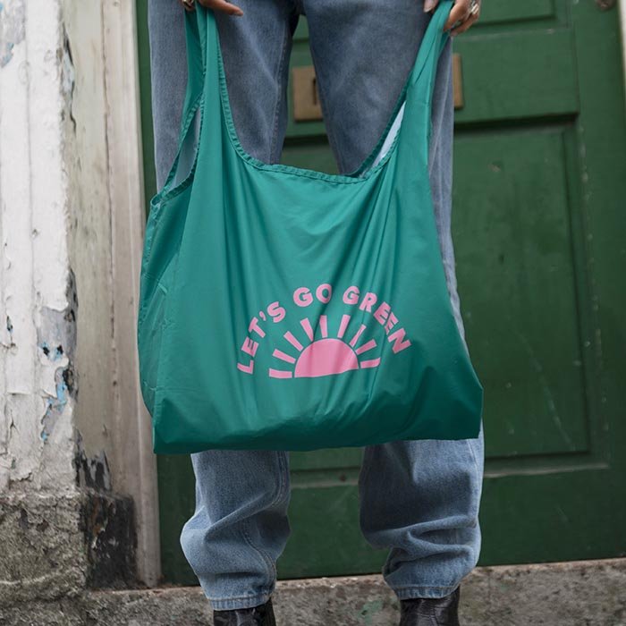 Go Green Reusable Shopping Bag - Medium - Green Tulip