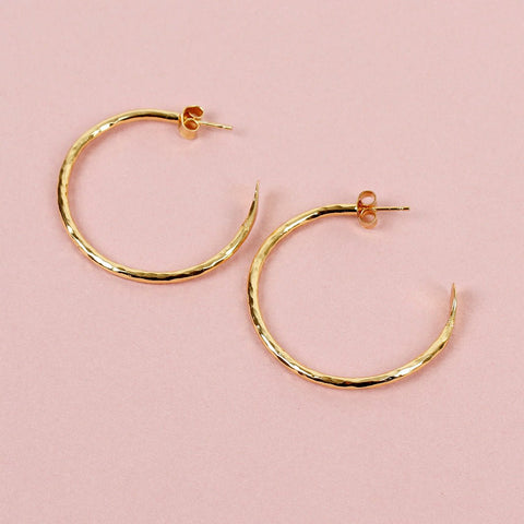 Gold Plated Hoop Earrings - Large