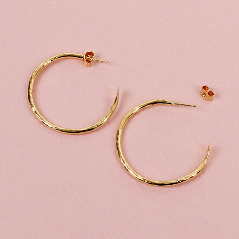 Gold Plated Hoop Earrings - Large