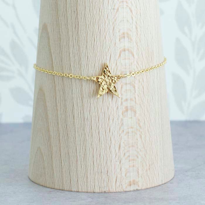 Gold Plated Star Bracelet - Green Tulip