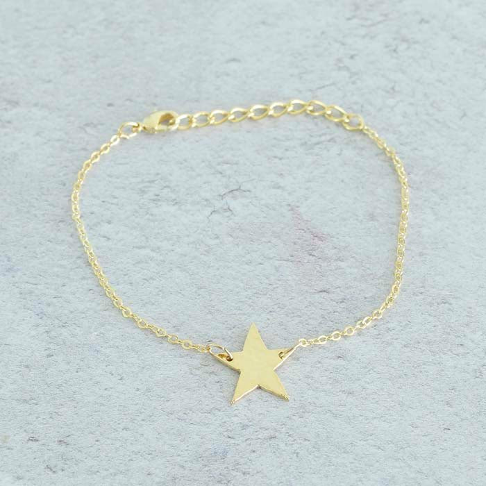 Gold Plated Star Bracelet - Green Tulip