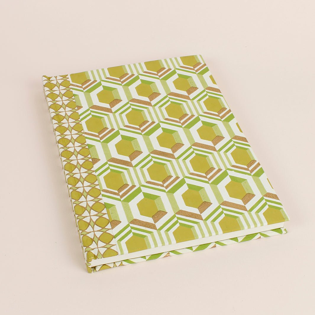 Handmade A5 Notebook - Green Tulip