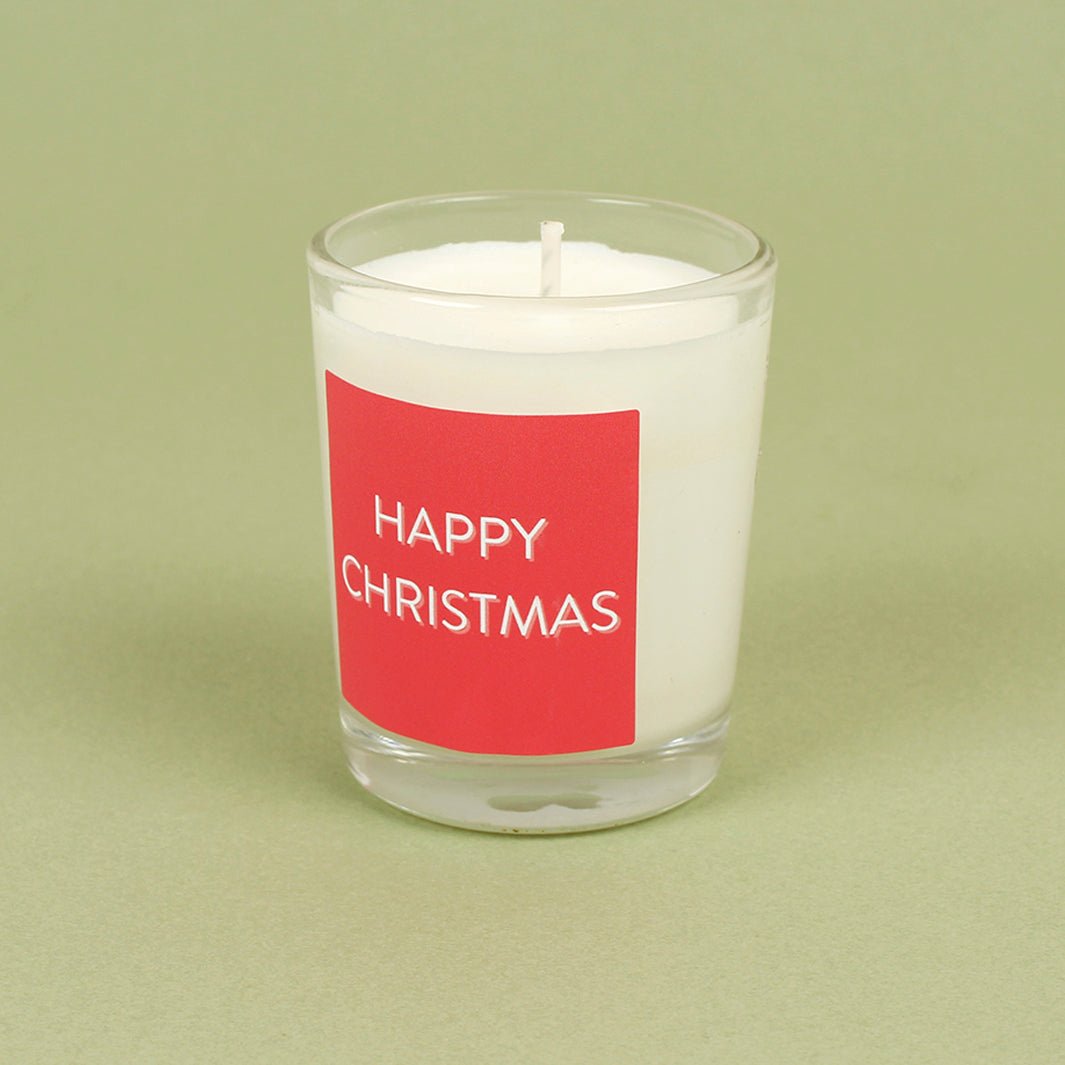 Happy Christmas Votive - Green Tulip