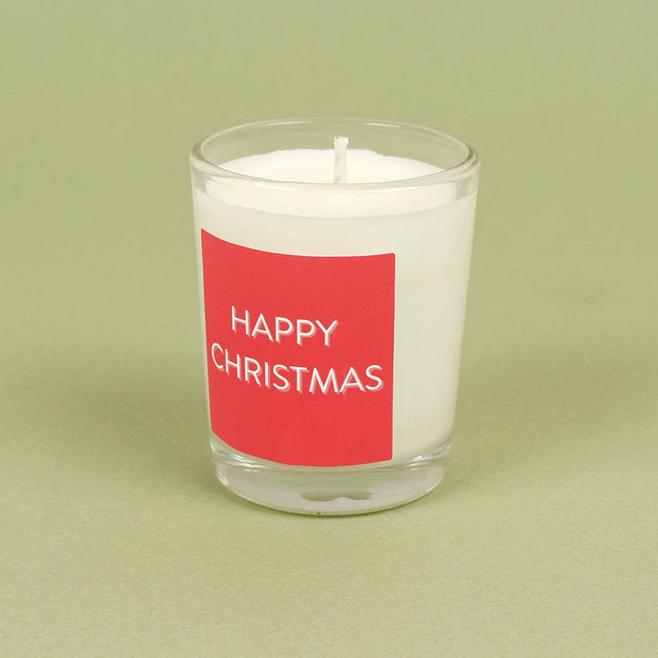 Happy Christmas Votive - Green Tulip