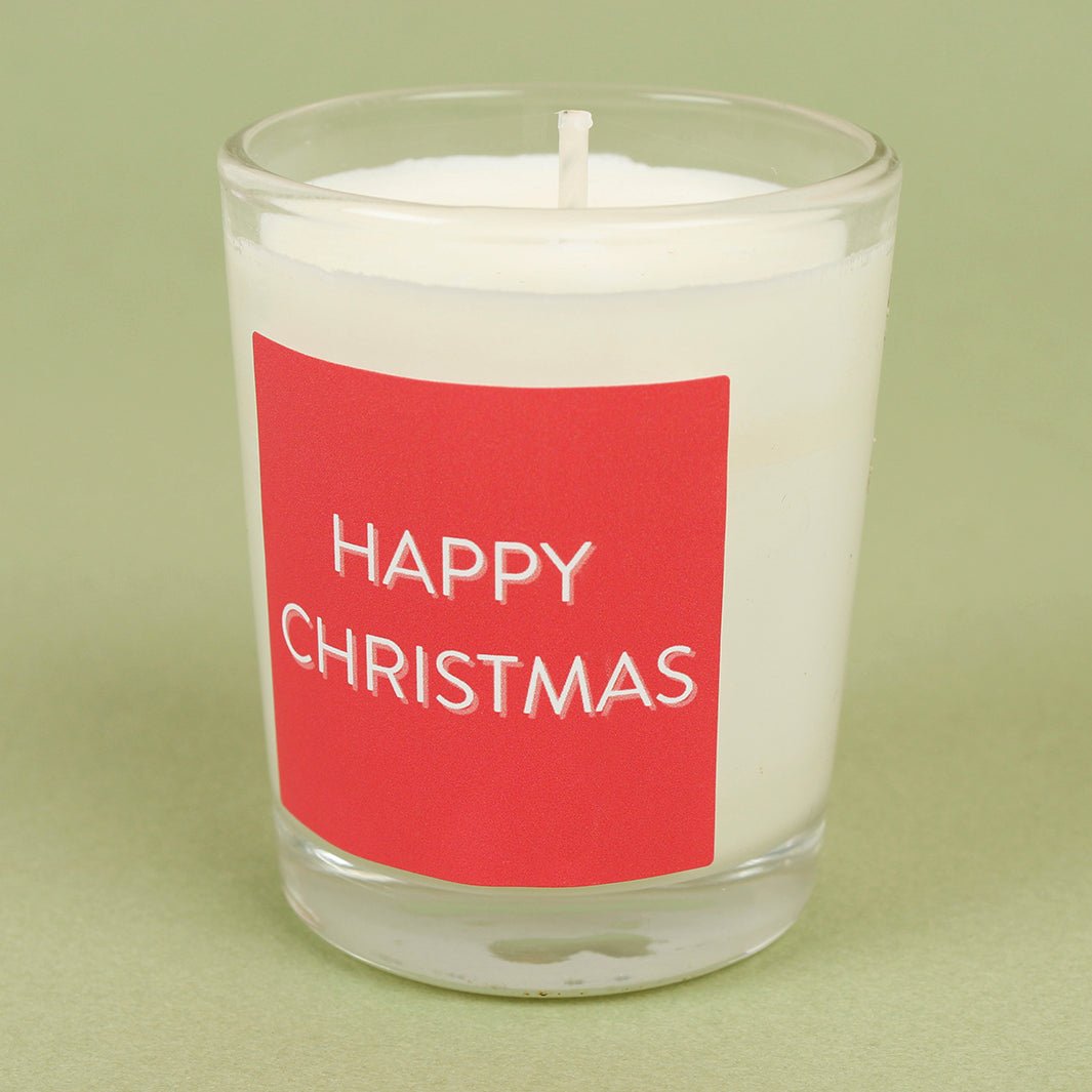 Happy Christmas Votive - Green Tulip