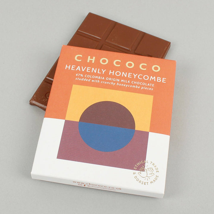 Heavenly Honeycombe - 47% Milk Chocolate Bar with Honeycombe Pieces - Green Tulip