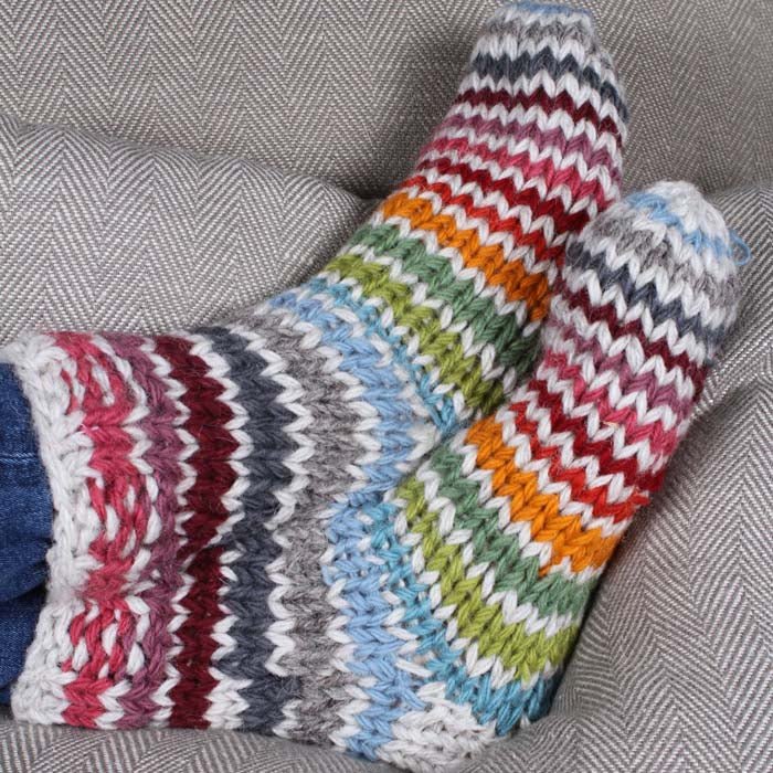 Hoxton Stripe Sofa Socks - Shoe Size 4-8 - Green Tulip