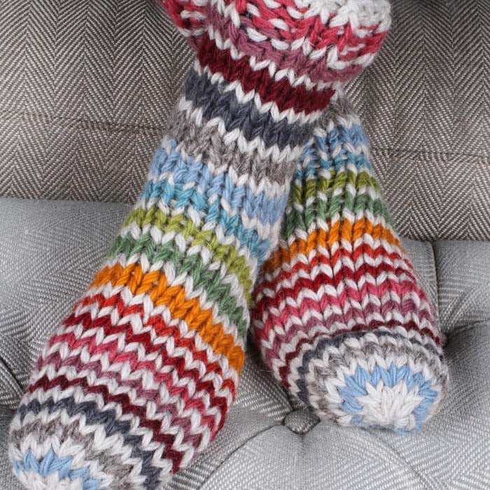 Hoxton Stripe Sofa Socks - Shoe Size 4-8 - Green Tulip