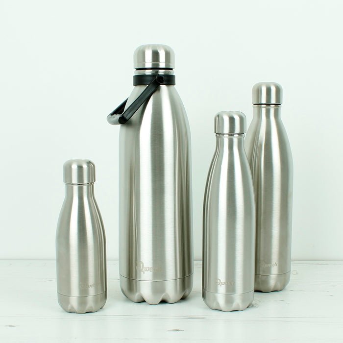 Insulated Stainless Steel Bottle - Brushed Steel - 1.5L - Green Tulip