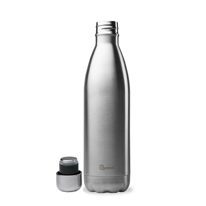 Insulated Stainless Steel Bottle - Brushed Steel - 750ml - Green Tulip