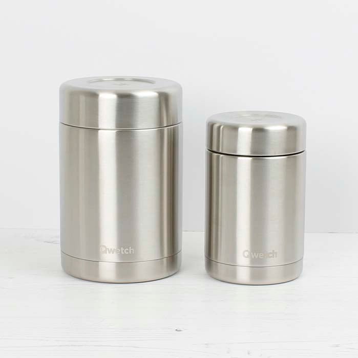 Insulated Stainless Steel Food Jar - Brushed Steel - 340ml - Green Tulip