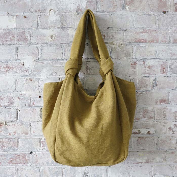 Jogi Cotton Everyday Shoulder Bag - Mustard Yellow - Green Tulip