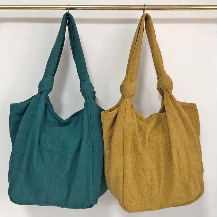 Jogi Cotton Everyday Shoulder Bag - Mustard Yellow - Green Tulip