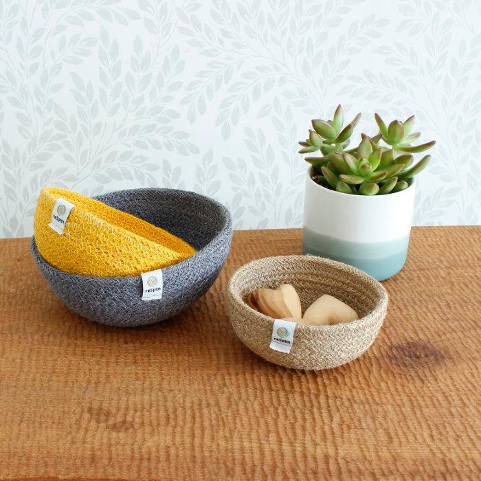 Jute Mini Bowl Set - Beach - Green Tulip