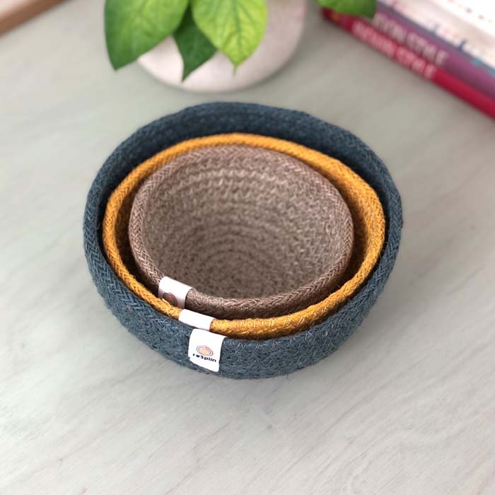 Jute Mini Bowl Set - Beach - Green Tulip