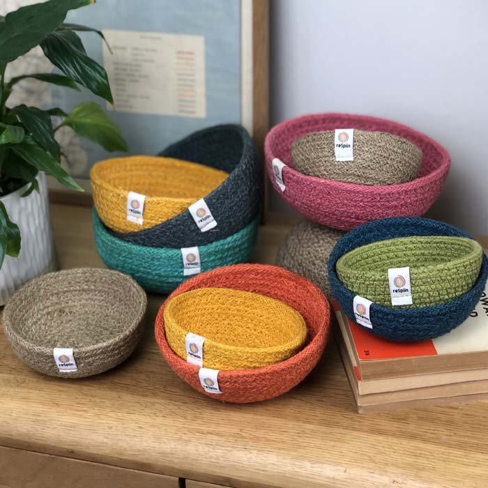 Jute Mini Bowl Set - Fire - Green Tulip