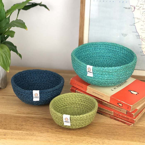 Jute Mini Bowl Set - Ocean