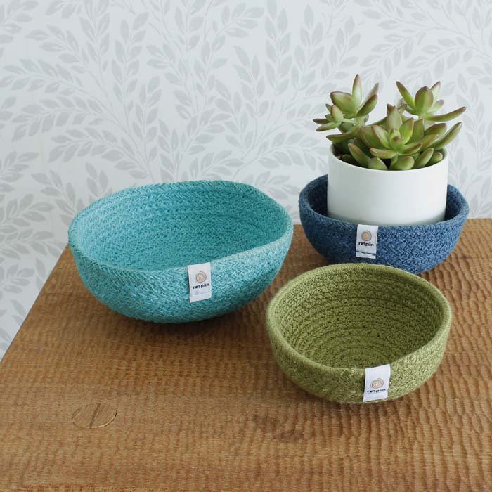 Jute Mini Bowl Set - Ocean - Green Tulip