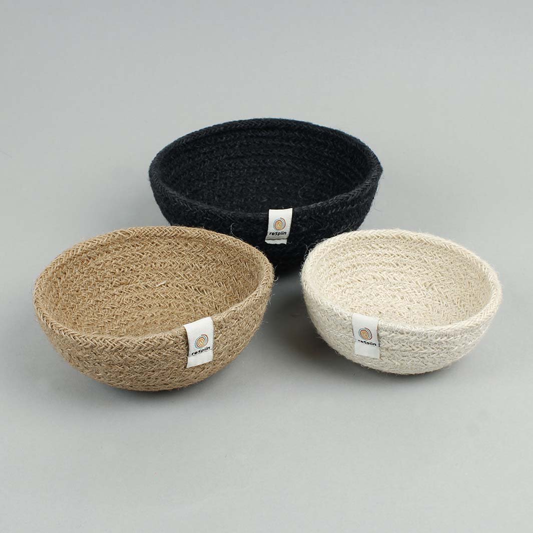 Jute Mini Bowl Set - Pebble - Green Tulip