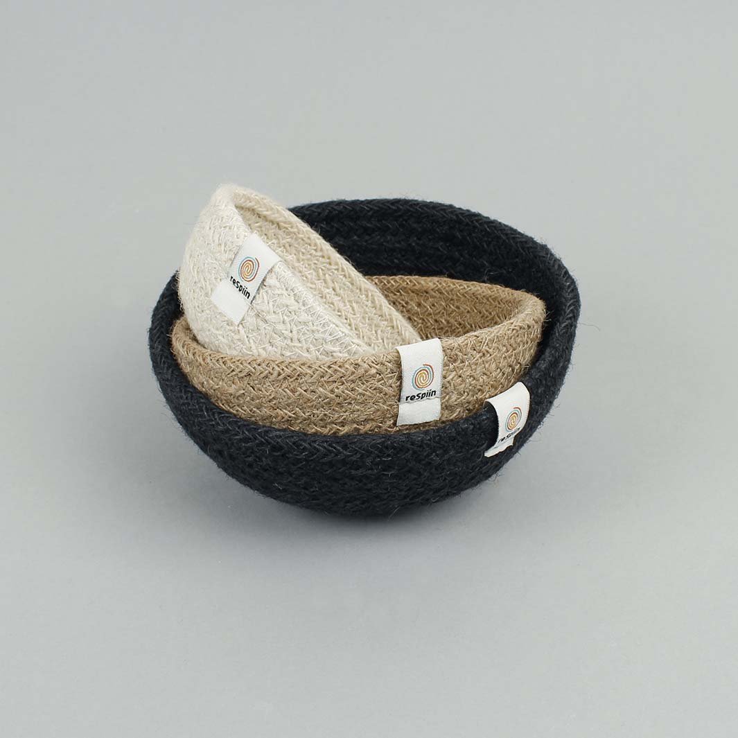 Jute Mini Bowl Set - Pebble - Green Tulip