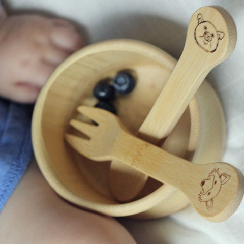 Kid's Bamboo Feeding Utensils - 18m+