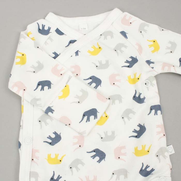 Kimono Bodysuit - Little Elephant - Green Tulip