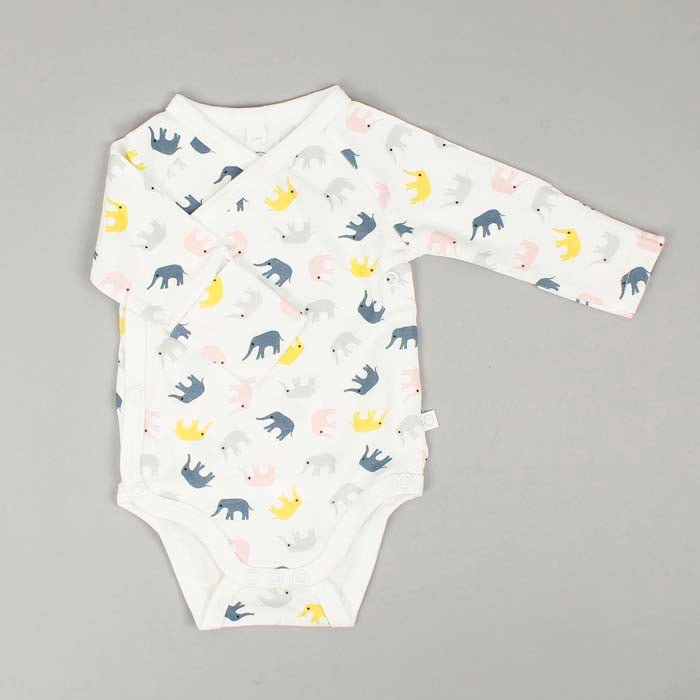 Kimono Bodysuit - Little Elephant - Green Tulip