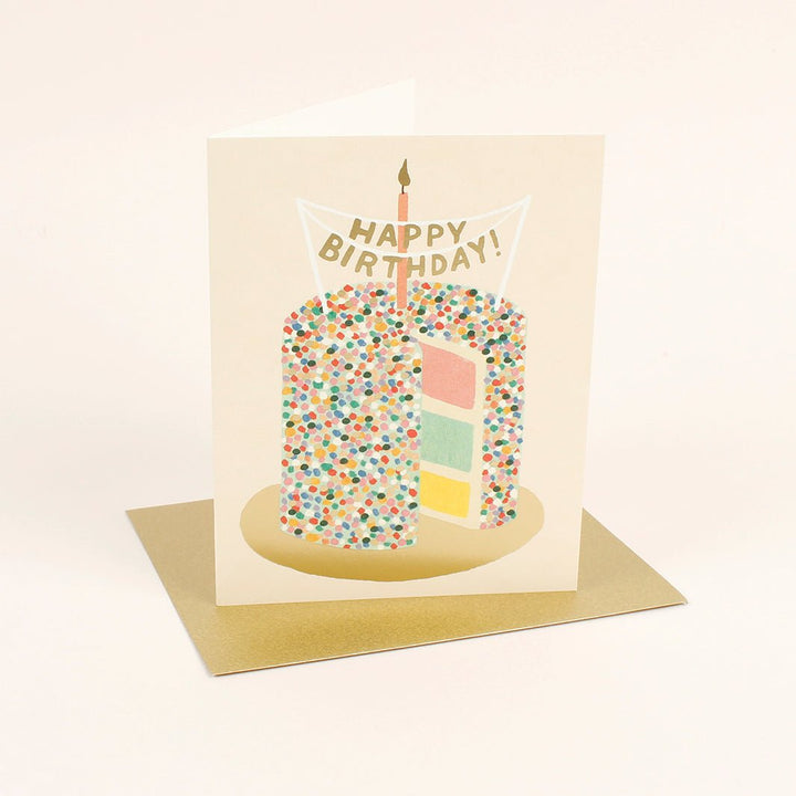 Layer Cake Birthday Card - Green Tulip