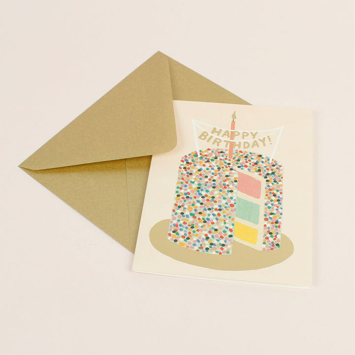 Layer Cake Birthday Card - Green Tulip