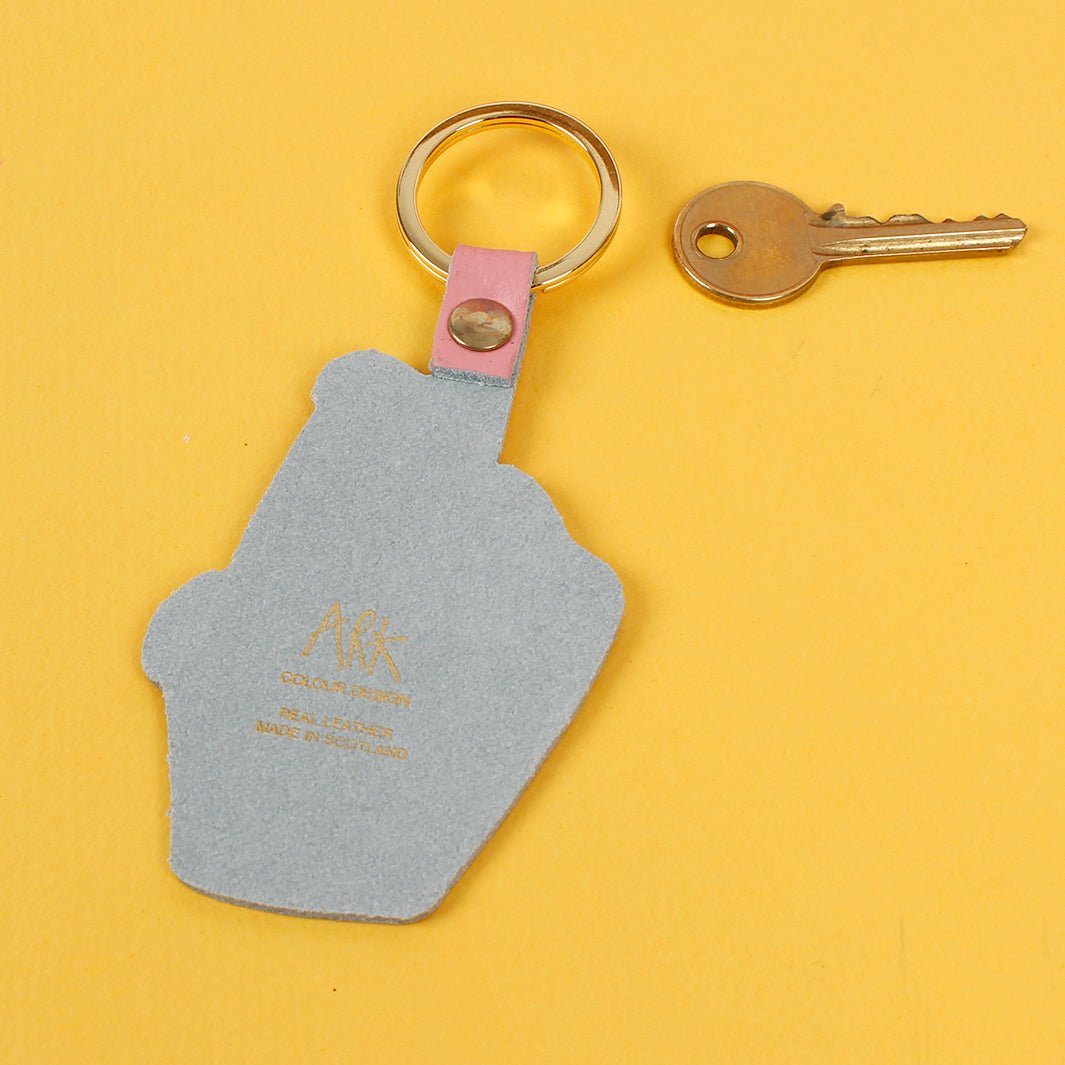 Leather Keyring - Green Tulip