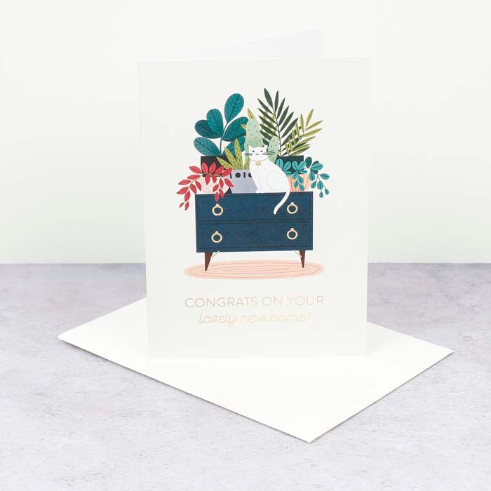 Lovely New Home Card - Green Tulip