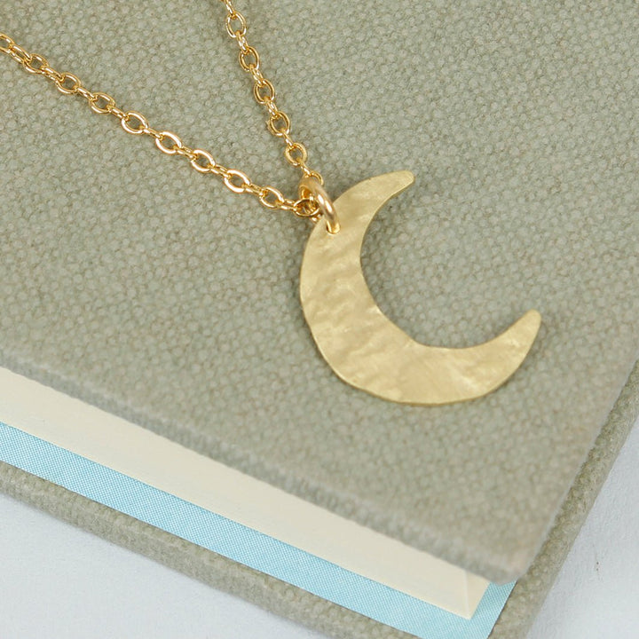 Luna Brass Moon Pendant - Green Tulip