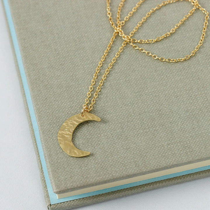 Luna Brass Moon Pendant - Green Tulip