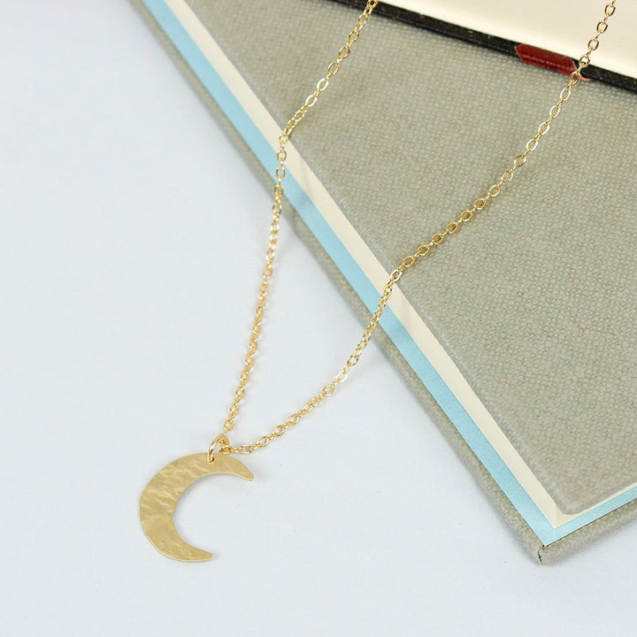 Luna Brass Moon Pendant - Green Tulip