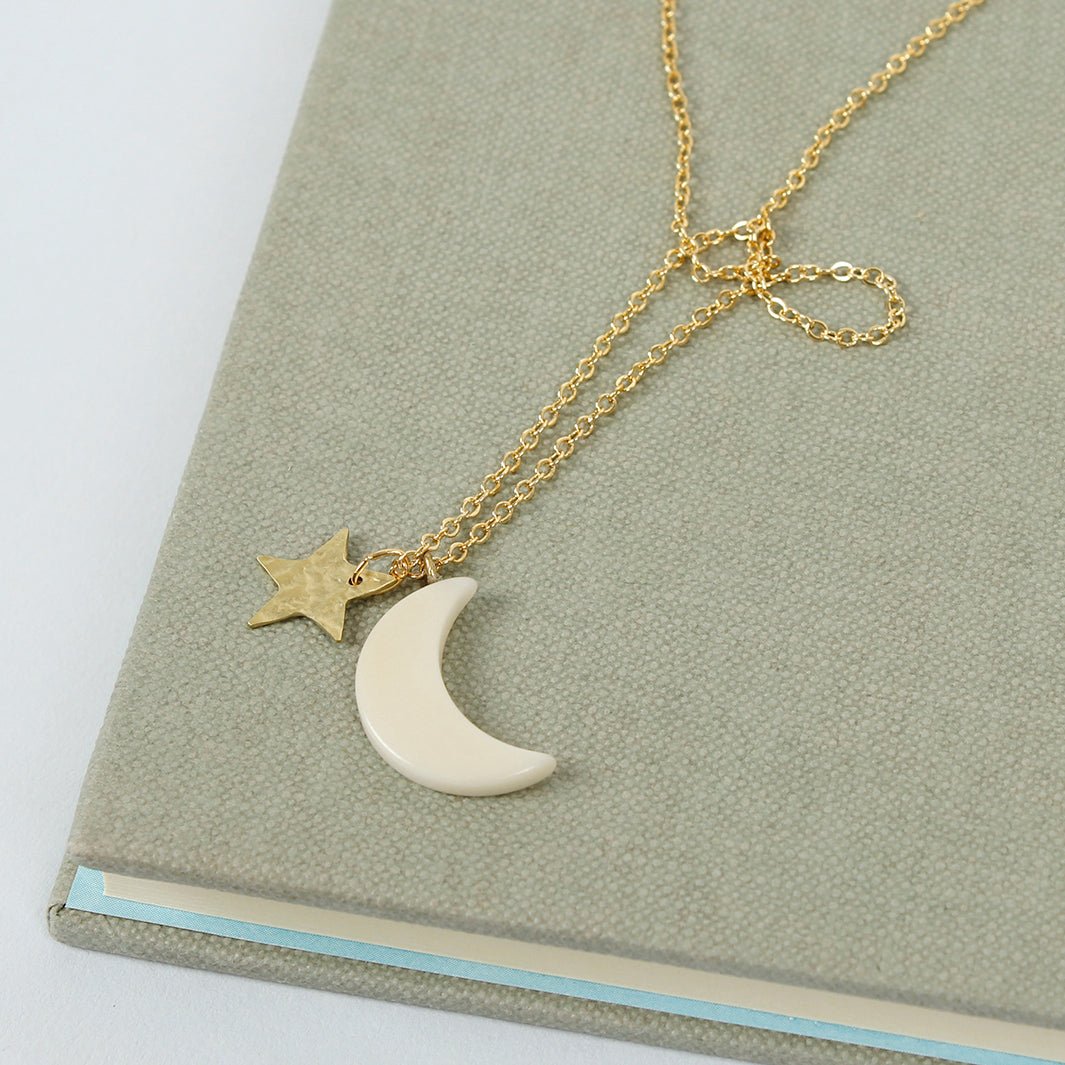 Luna Moon & Star Pendant - Green Tulip