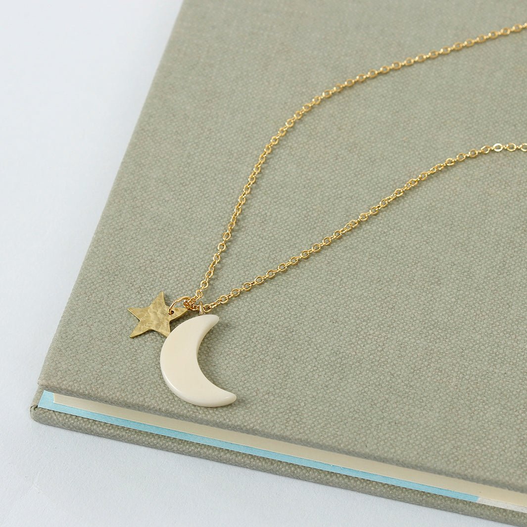 Luna Moon & Star Pendant - Green Tulip