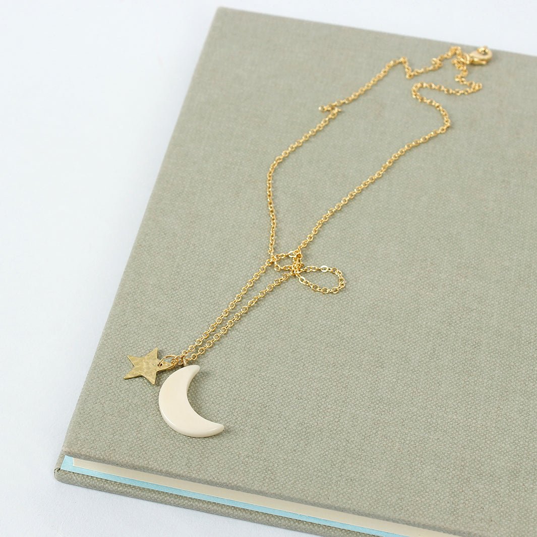 Luna Moon & Star Pendant - Green Tulip