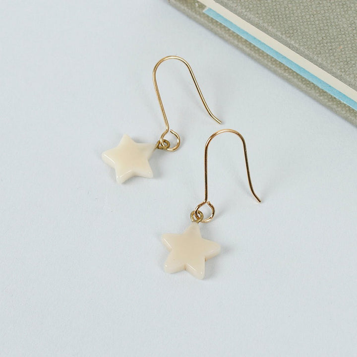 Luna Tagua Star Earrings - Green Tulip