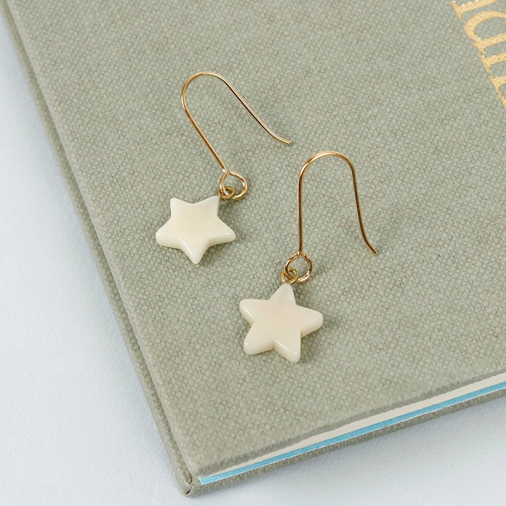 Luna Tagua Star Earrings - Green Tulip