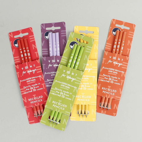 Recycled CD Case 'Make a Mark' Pencils - Pack of 3