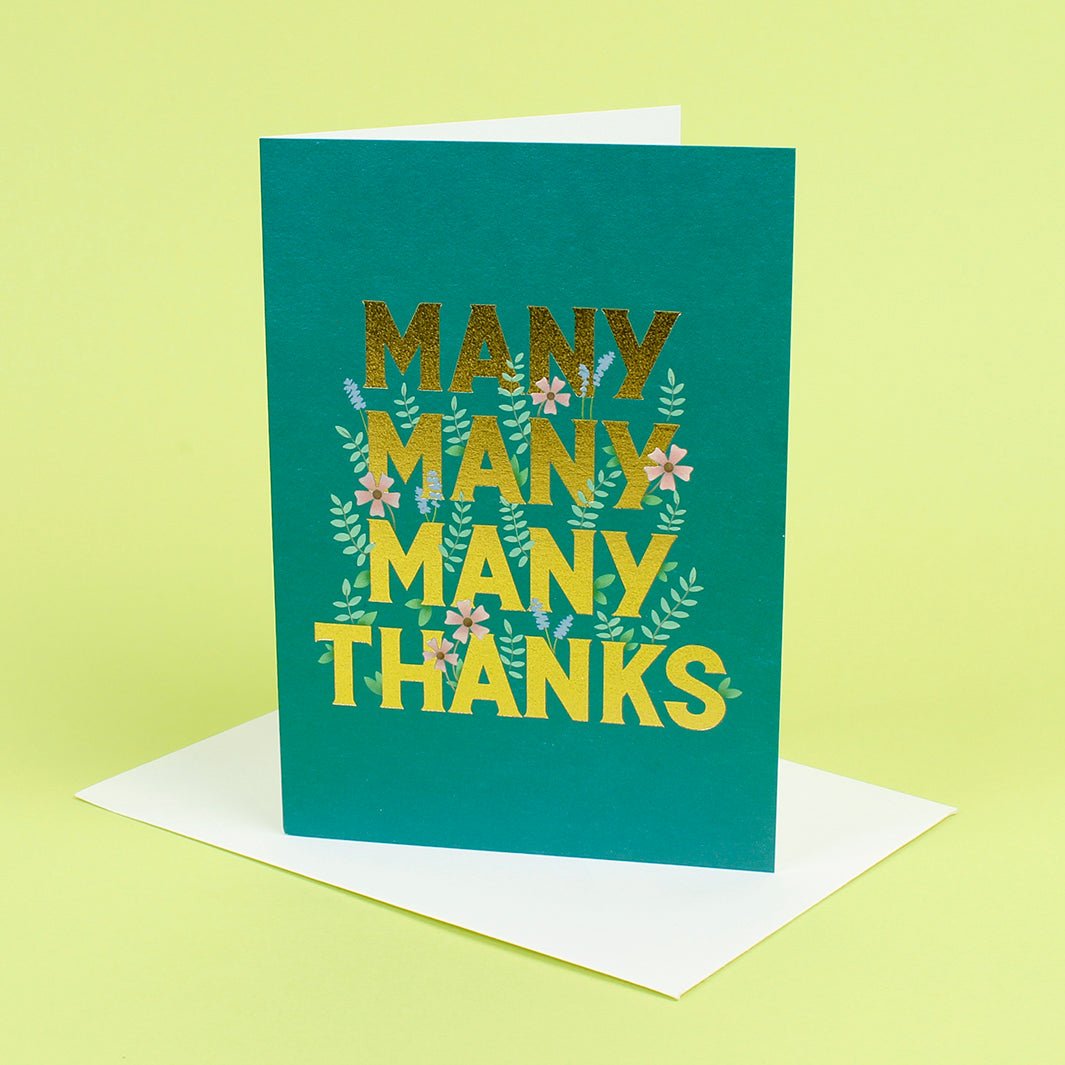 Many Many Many Thanks Card - Green Tulip