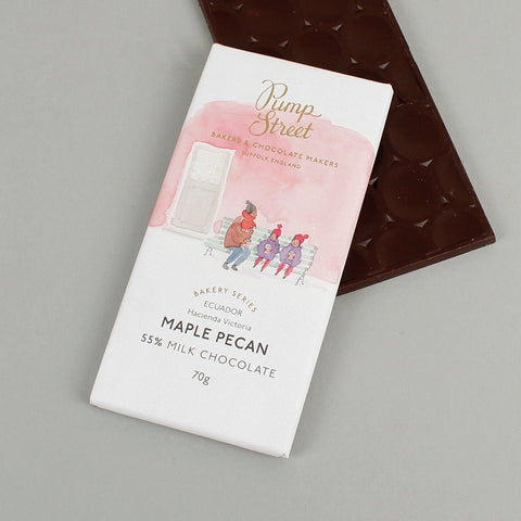 Maple Pecan 55% Milk Chocolate Bar