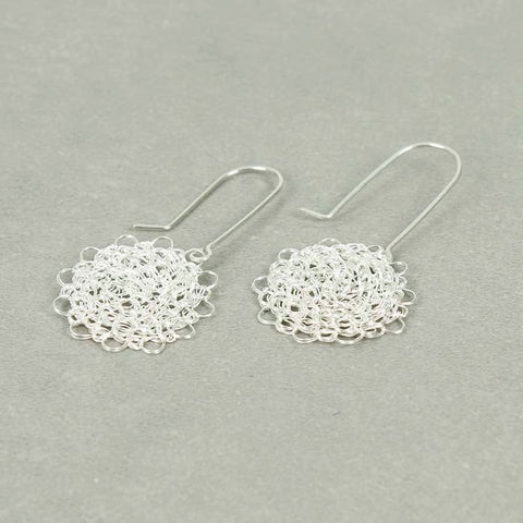 Marisol Crocheted Silver Earrings