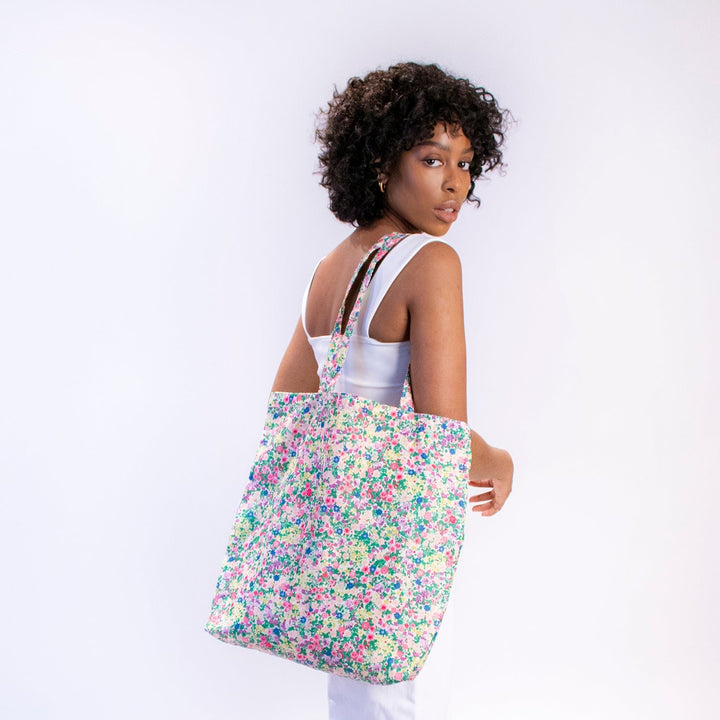 Meadow Flowers Recycled Tote Bag - Green Tulip